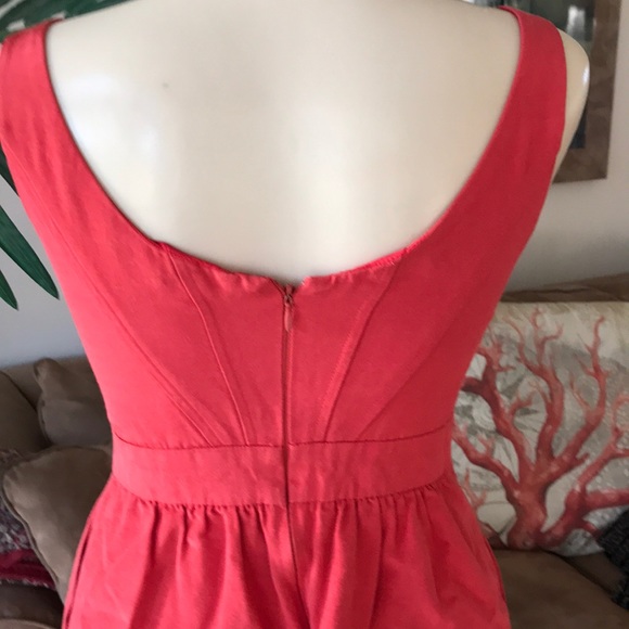 Shoshanna mini dress red coral taffeta - Picture 6 of 6